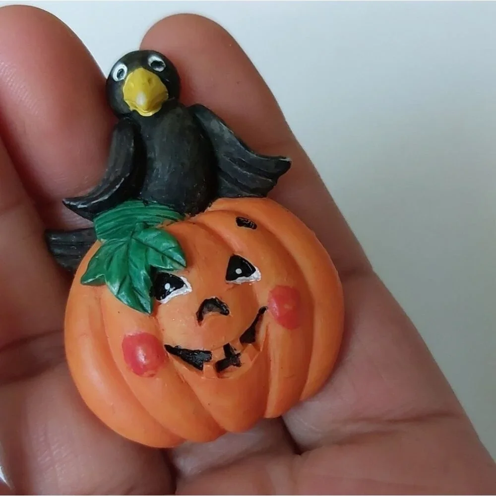 Vintage pumpkin brooches